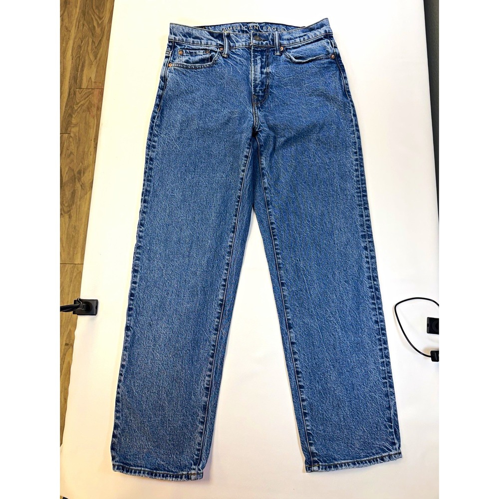 American Eagle EasyFlex Loose Straight Jeans Mens 30x32 Medium Wash Blue Denim